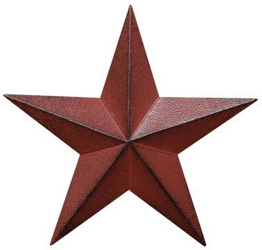 Product Cover Home Collection Dimensional Steel Metal Barn Star, 12-inch, Distressed Burgundy Red Finish