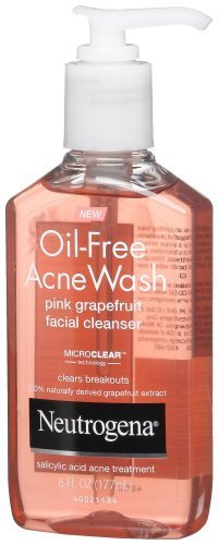 Product Cover Neutrogena Oil-Free Acne Wash Facial Cleanser, Pink Grapefruit, 6 Ounce (Pack of 2)