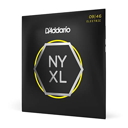 Product Cover D'Addario NYXL0946 Nickel Plated Electric Guitar Strings,Super Light Top/Regular Bottom,09-46 - High Carbon Steel Alloy for Unprecedented Strength - Ideal Combination of Playability and Electric Tone
