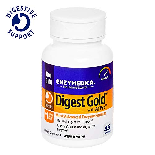 Product Cover Enzymedica - Digest Gold with ATPro, Daily Digestive Support Supplement with Enzymes and ATP, 45 Capsules (FFP)