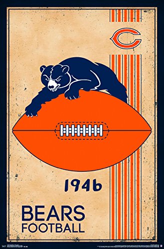 Product Cover Trends International Chicago Bears Retro Logo Wall Poster 22.375