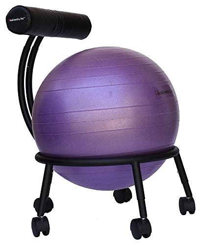 Product Cover Isokinetics Inc. Brand Adjustable Fitness Ball Chair - Solid Black Metal Frame Finish - Exclusive: 60mm (2.5
