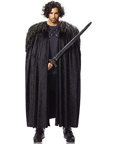 Product Cover Costume Culture Men's Big Medieval Cape Adult Deluxe, Black, Standard