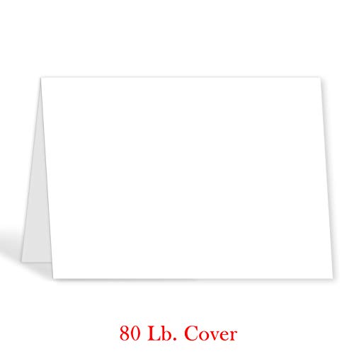 Product Cover Greeting Cards - 5x7 Inches Heavyweight Blank White Card Paper- Half-Fold Design - Perfect for Birthday Invitations, Wedding, Holiday, Notes, Anniversary and All Occasions - Bulk Pack of 100 Cards