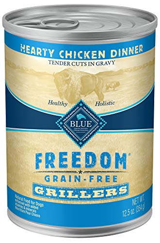 Product Cover Blue Buffalo Freedom Grillers Grain Free Natural Adult Wet Dog Food, Hearty Chicken 12.5oz cans (Pack of 12)