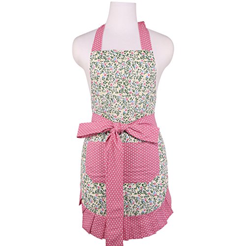 Product Cover NEOVIVA Gardening Apron for Women with Pockets, Double-Layered Women Apron with Adjustable Long Ties, Style Kathy, Floral Alice's Secret Garden