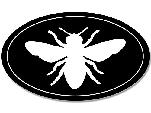 Product Cover American Vinyl Black Oval Bee Silhouette Sticker (Bumble Keeper Beekeeper Honey Comb)