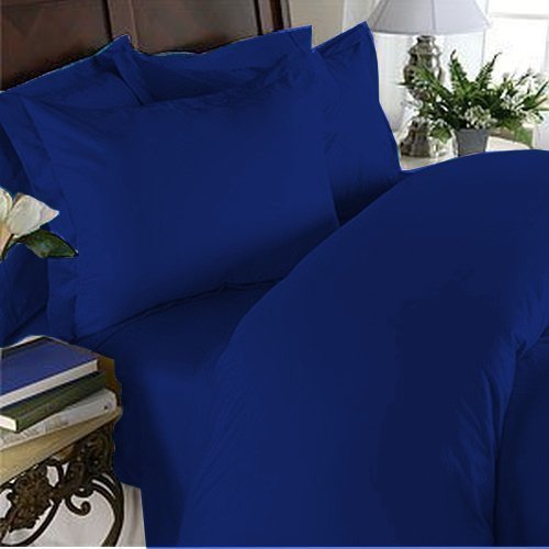 Product Cover Elegant Comfort 1500 Thread Count Wrinkle Resistant Egyptian Quality Ultra Soft Luxurious 4-Piece Bed Sheet Set, King, Royal Blue