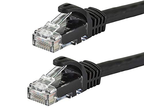 Product Cover Monoprice Flexboot Cat5e Ethernet Patch Cable - Network Internet Cord - RJ45, Stranded, 350Mhz, UTP, Pure Bare Copper Wire, 24AWG, 20ft, Black