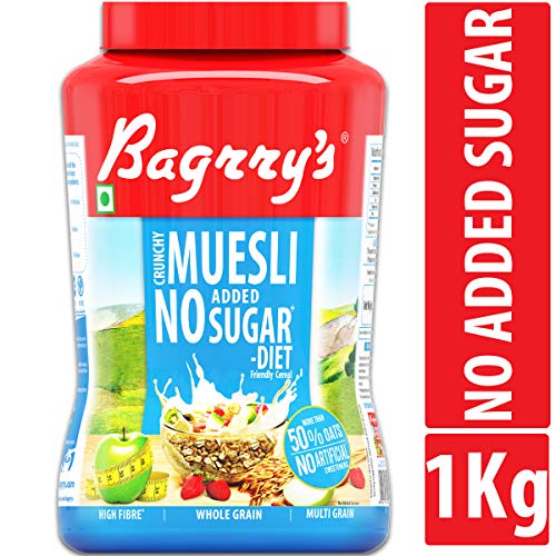 Product Cover Bagrry's No Added Sugar Crunchy Muesli Jar, 1000g