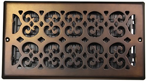 Product Cover Decor Grates SP612W-RB Scroll Plated Register, 6-Inch by 12-Inch, Rubbed Bronze