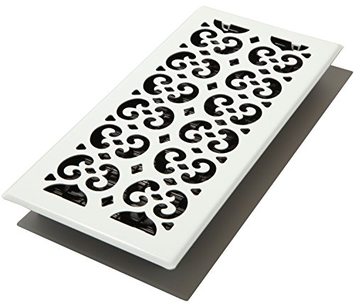 Product Cover Decor Grates FSH614-WH Scroll Floor Register, 6-Inch by 14-Inch, White