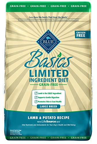 Product Cover Blue Buffalo Basics Limited Ingredient Diet, Grain Free Natural Adult Large Breed Dry Dog Food, Lamb & Potato 22-lb