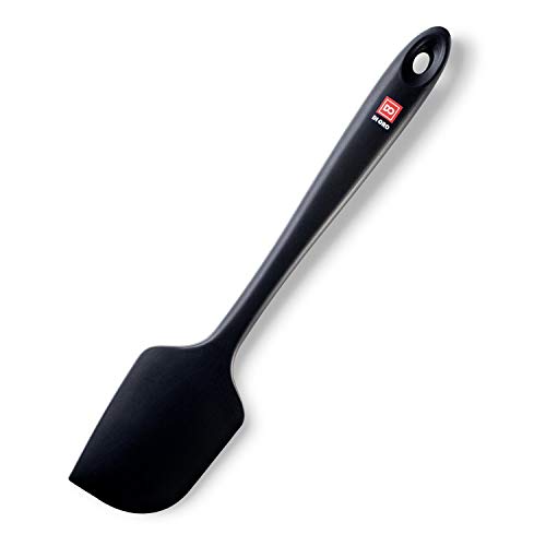 Product Cover Di Oro Seamless Series Pro-Grade Large Silicone Spatula - 600°F Heat-Resistant Seamless Rubber Spatula - Perfect for Baking, Cooking, Scraping - Premium Stainless Steel Core Technology (Black Single)