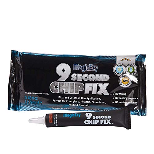 Product Cover MagicEzy 9 Second Chip Fix (Royal Blue) - One part Gelcoat Repair Kit Fixes & Colors Chips, Scrapes & Drill Holes Fast - Structural Grade Adhesion Guaranteed