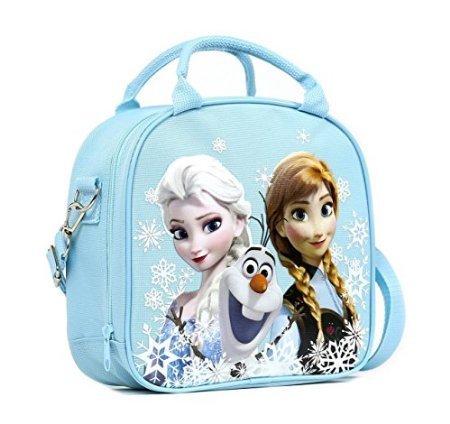 Product Cover Disney Frozen Lunch Box Carry Bag with Shoulder Strap and Water Bottle (SNOW BLUE) by Horarary