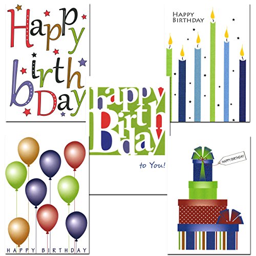 Product Cover Birthday Cards Assortment - 6 Designs 30 Blank Note Cards & 32 Env Made in USA by CroninCards