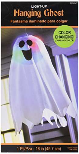 Product Cover Amscan Halloween Light-Up Ghost Fabric Hanging Decoration