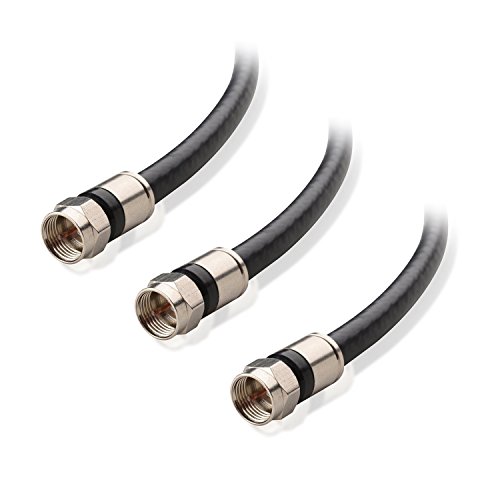 Product Cover Cable Matters 3-Pack CL2 in-Wall Rated (cm) Quad Shielded Coaxial Cable (RG6 Cable, Coax Cable) in Black 6 Feet