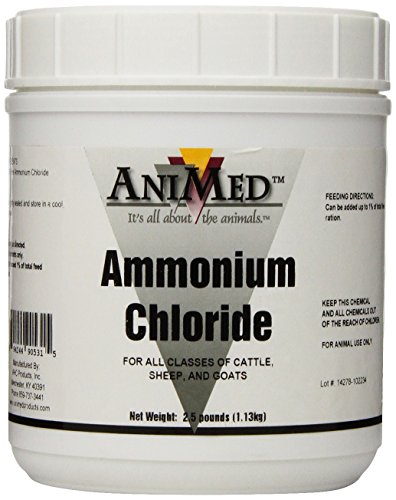 Product Cover AniMed Powder 99.9-Percent Ammonium Chloride for Horses Dogs Cats Cows Sheep and Goats, 2.5-Pound