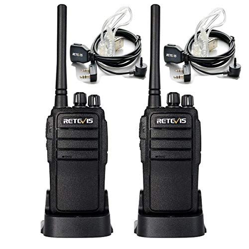 Product Cover Retevis RT21 Two Way Radio UHF 16 CH 2 Way Radio VOX Walkie Talkies Rechargeable(1 Pair) with Covert Air Acoustic Earpiece(2 Pack)
