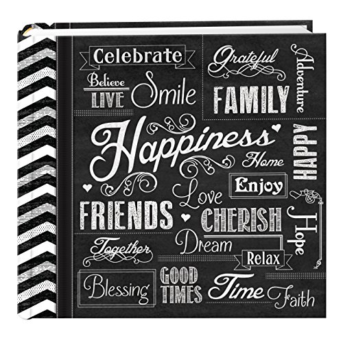 Product Cover Pioneer Photo Albums EV-246CHLK/H 200-Pocket Chalkboard Printed Happiness Theme Photo Album for 4 by 6-Inch Prints