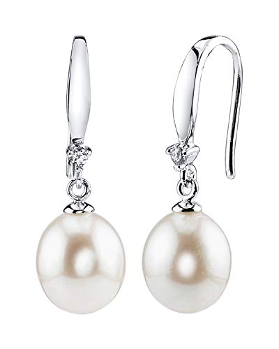 Product Cover Freshwater Cultured Pearl Earrings for Women Sterling Silver Dangle Earring with Cubic Zirconia - THE PEARL SOURCE