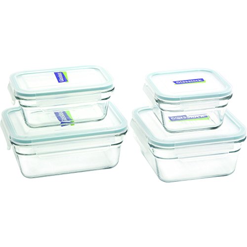 Product Cover Glasslock 11368 2 Rectangle and 2 Square Assorted Oven Safe Container Set, 4-Piece