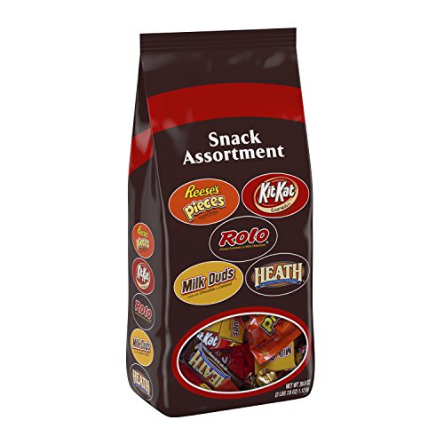 Product Cover HERSHEY'S Chocolate Candy Snack Size Assortment (Reese's Pieces, Kit Kat, Rolo, Milk Duds, Heath) 39.8 Ounce Bag