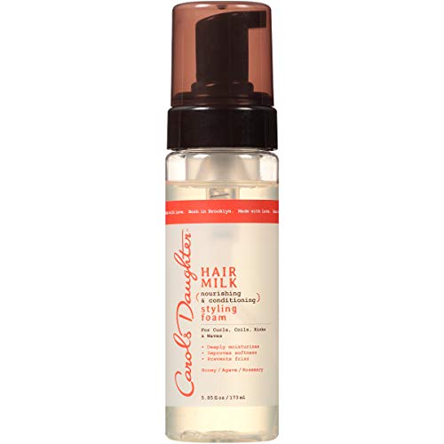 Product Cover Curly Hair Products by Carol's Daughter, Hair Milk Styling Foam For Curls, Coils and Waves, with Honey, Rosemary and Macadamia Oil, 5.85 Fl Oz (Design and Packaging May Vary)