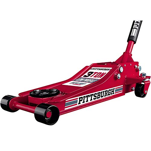 Product Cover Pittsburgh Automotive 3 Ton Heavy Duty Ultra Low Profile Steel Floor Jack with Rapid Pump Quick Lift