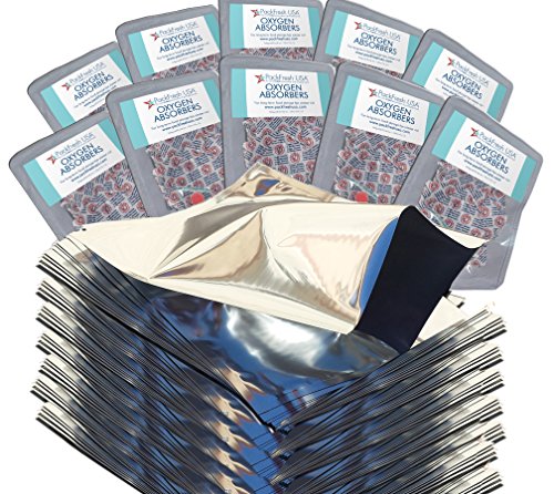 Product Cover One Quart Genuine Mylar Bags (Made in USA) with 300cc Oxygen Absorbers (100)