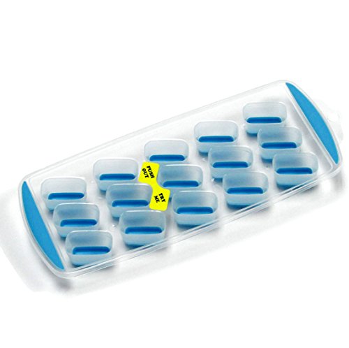 Product Cover Chef Craft 21532 Push Out Rectangular Ice Cube Tray, One Size, Green/Clear/Blue