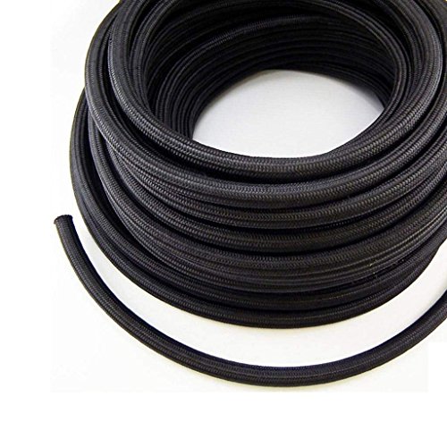 Product Cover Nylon Oil Fuel Gas Line Hose 10FEET (Black, AN-10)