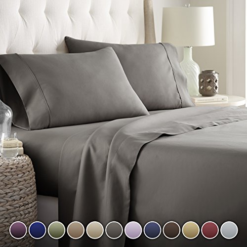 Product Cover Hotel Luxury Bed Sheets Set- 1800 Series Platinum Collection-Deep Pocket,Wrinkle & Fade Resistant (Cal King,Gray)