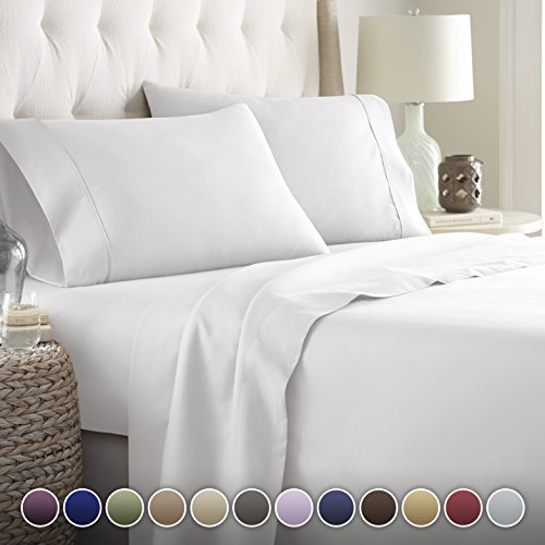 Product Cover Hotel Luxury Bed Sheets Set- 1800 Series Platinum Collection-Deep Pocket,Wrinkle & Fade Resistant (CalKing,White)