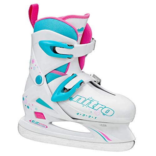Product Cover Lake Placid Girls Nitro 8.8 Adjustable Figure Ice Skate, White, Medium
