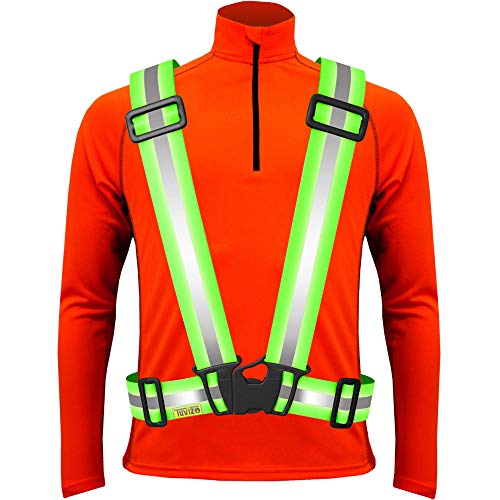 Product Cover Reflective Vest for High Visibility Day Night. Running Cycling Dog Walking Car Safety Highway Viz Motorcycling Horse Riding Gear. Biking & Runners Safety Accessories Sports Lover Gift Yellow L XL XXL