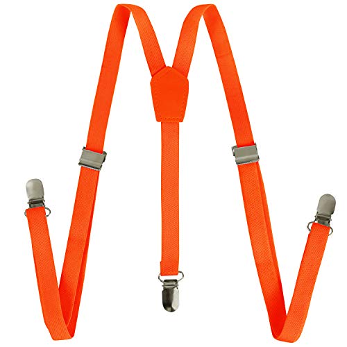Product Cover Orange Suspenders - Orange Skinny Suspenders - Adjustable Skinny Suspenders - Colored Suspenders by CoverYourHair