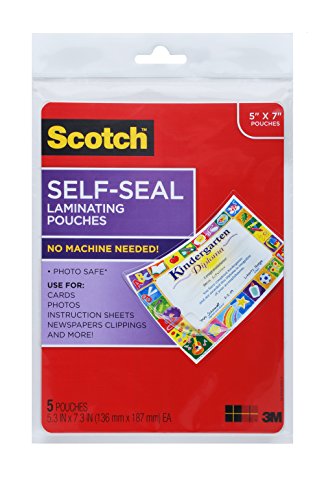 Product Cover Scotch Glossy Document or Photo Laminating Pouch, 5 x 7 Inches, 5-Pack (PL905)