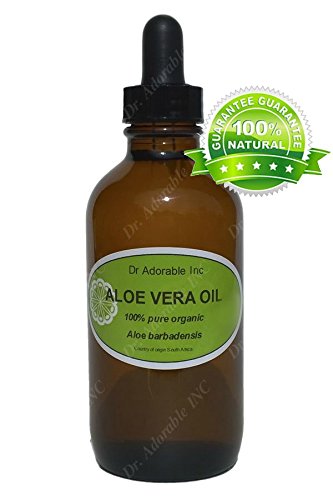 Product Cover Aloe Vera Oil For Skin Hair And Health 4 oz Amber Glass Bottle with Glass Dropper
