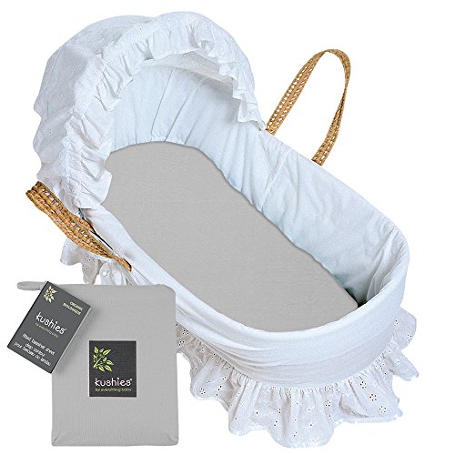 Product Cover Kushies Baby Organic Jersey Bassinet Fitted Sheet, Grey