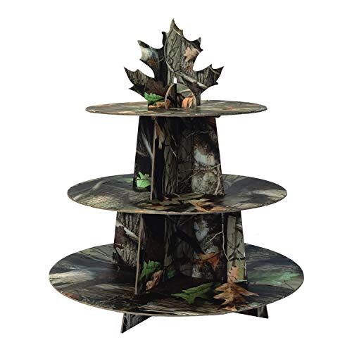 Product Cover Hunting Camo Cardboard Cupcake Stand ( Holds 24 Cups, Easy Assembly ) Hunting Camo Party Collection by Havercamp