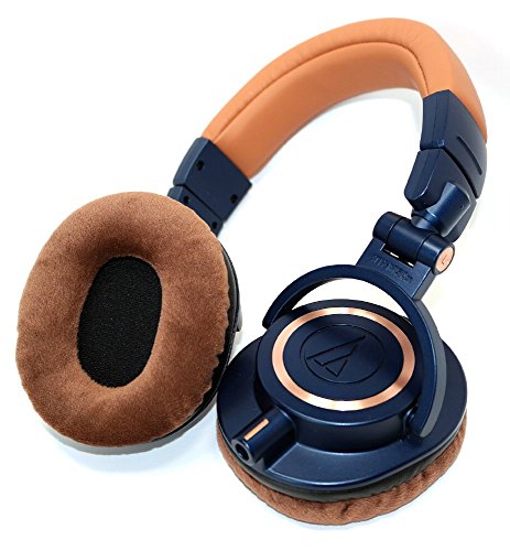 Product Cover ATH-M50xBL-EARPADS - One Pair Brown earpads fits ATH-M20x,ATH-M30x,ATH-M40x,ATH-M50,ATH-M50s,ATH-M50RD,ATH-M50WH,ATH-M50x,ATH-M50xBL,ATH-M50xWH,ATH-M50xDG,ATH-M50xMG,ATH-MSR7NC,ATH-MSR7BK,ATH-MSR7BK
