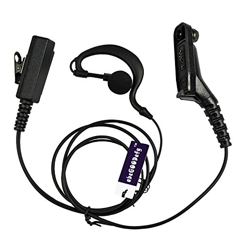 Product Cover abcGoodefg 3' 2-Wire G Shape Earpiece Earbud Audio Mic Surveillance Kit for Motorola XPR6550 XPR6580 XPR6500 XIRP8260 XiRP8200 XiRP8208 DP3400 DP3600 DP3601 DP4400