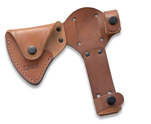 Product Cover CRKT Woods Chogan Tomahawk Sheath: Full Grained Leather, Multiple Snaps, Belt Loops for Secure Carry of T-Hawk, for Use with CRKT 2730 D2730