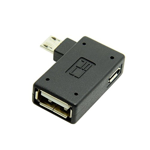 Product Cover chenyang CY Micro USB 2.0 OTG Host Adapter with USB Power for Galaxy S3 S4 S5 Note2 Note3 Cell Phone & Tablet Left Angled 90 Degree Black