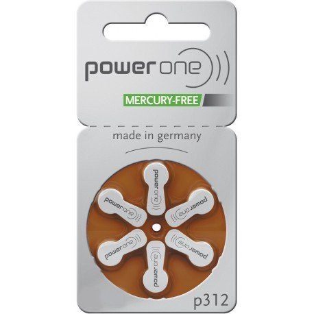 Product Cover Power One Size 312 Zinc Air No Mercury (60 batteries) + Battery Caddy Keychain