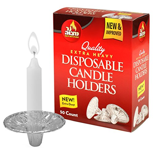 Product Cover Ner Mitzvah Quality Extra Heavy Disposable Candle Holders, 50 ct