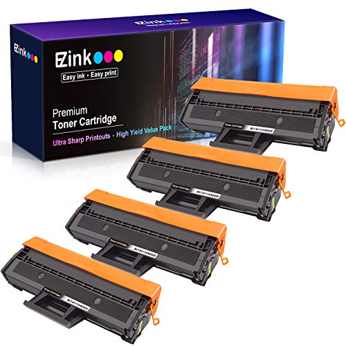 Product Cover E-Z Ink (TM) Compatible Toner Cartridge Replacement for Samsung 111S 111L MLT-D111S MLT-D111L to use with Xpress M2020W Xpress M2024W Xpress M2070W Xpress M2070FW Printer (Black, 4 Pack)